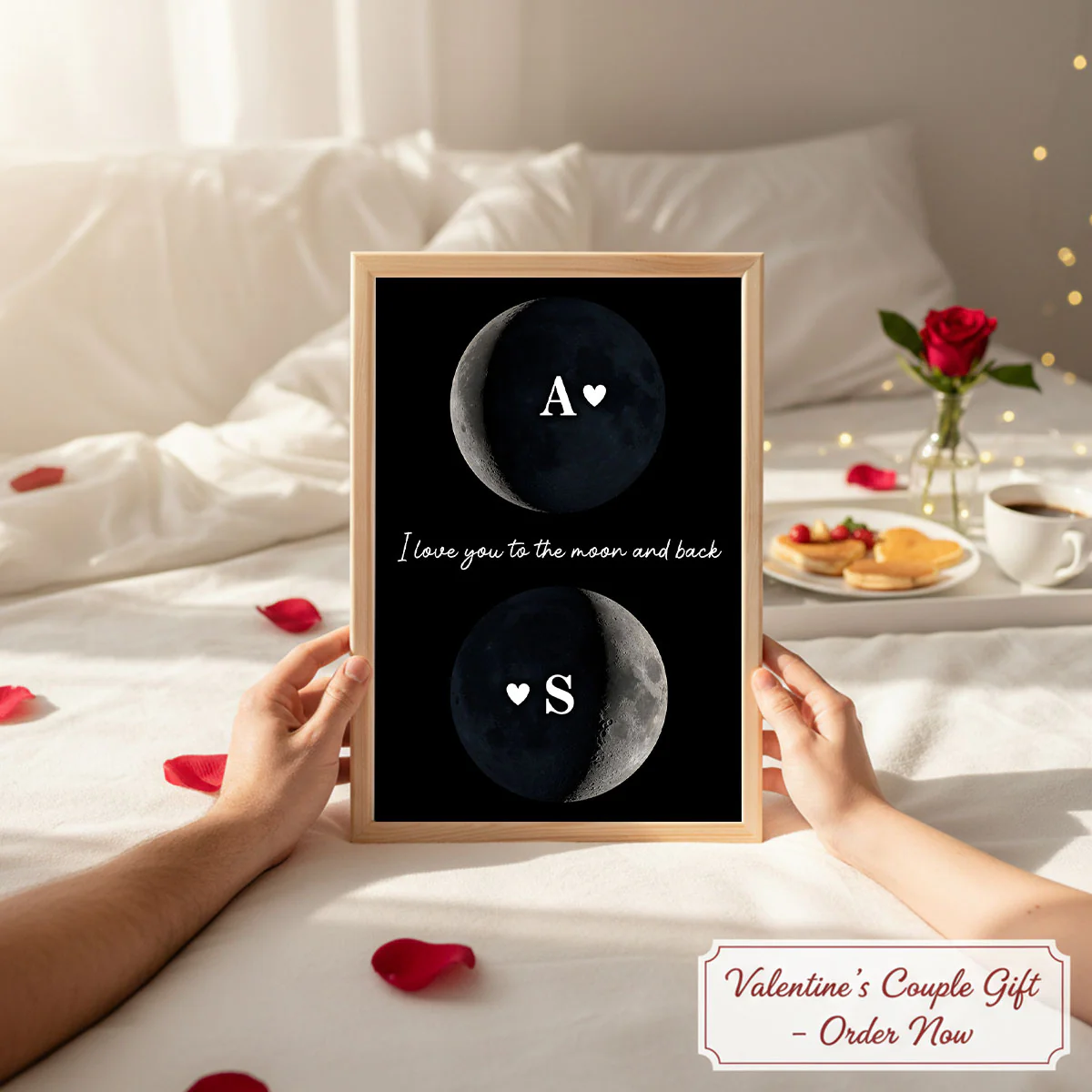 Custom Couple Birth Date Moon Phase - Personalized Poster - Valentine's Day Gift For Couple, For Her, For Him - Image 12