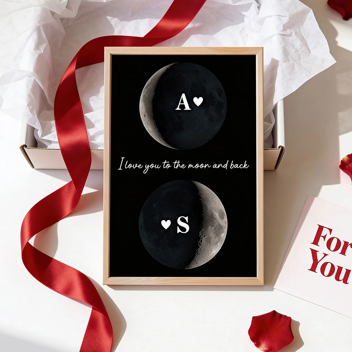 Custom Couple Birth Date Moon Phase - Personalized Poster - Valentine's Day Gift For Couple, For Her, For Him - Image 13
