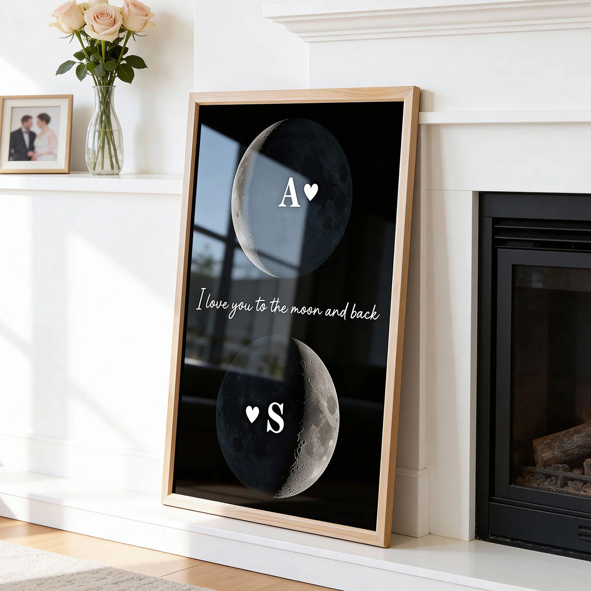 Custom Couple Birth Date Moon Phase - Personalized Poster - Valentine's Day Gift For Couple, For Her, For Him - Image 14
