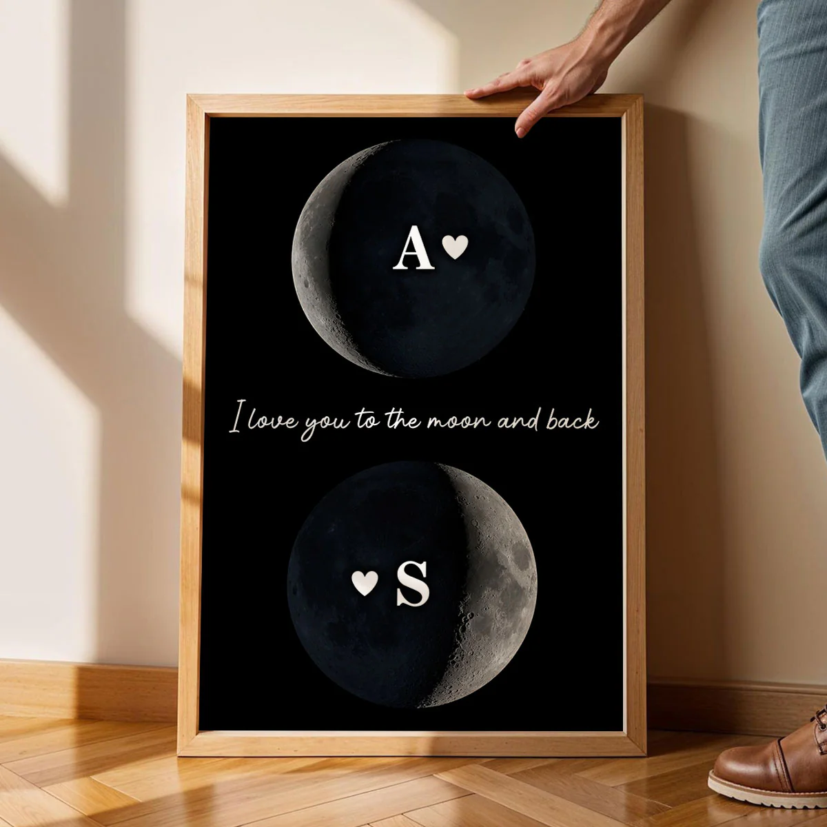 Custom Couple Birth Date Moon Phase - Personalized Poster - Valentine's Day Gift For Couple, For Her, For Him - Image 6