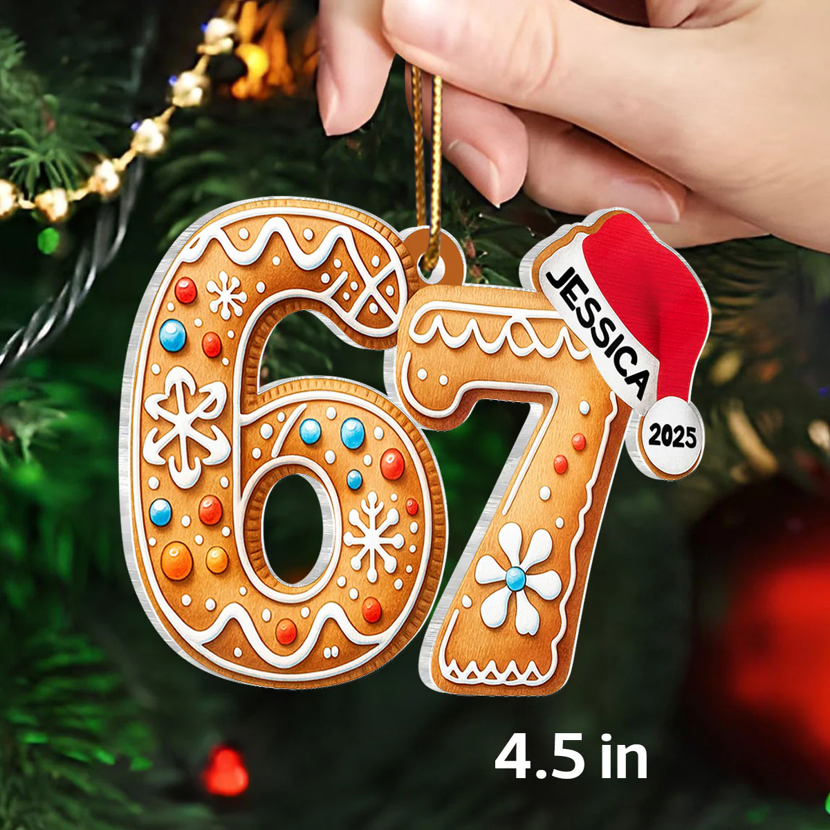 Custom Six Seven - Personalized Acrylic Ornament - Teen Slang Funny Tree Decor, Funny Teen Grandkid Gift - Image 3