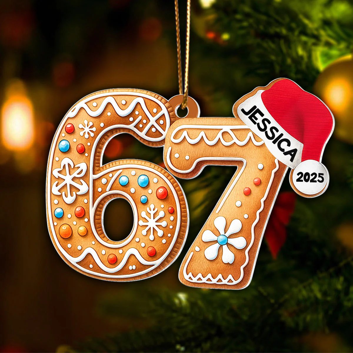 Custom Six Seven - Personalized Acrylic Ornament - Teen Slang Funny Tree Decor, Funny Teen Grandkid Gift - Image 5