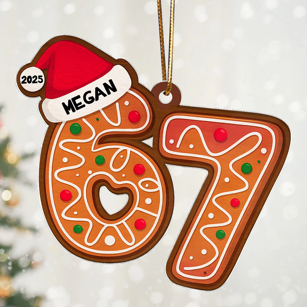 Custom Six Seven - Personalized Acrylic Ornament - Teen Slang Funny Tree Decor, Funny Teen Grandkid Gift - Image 6