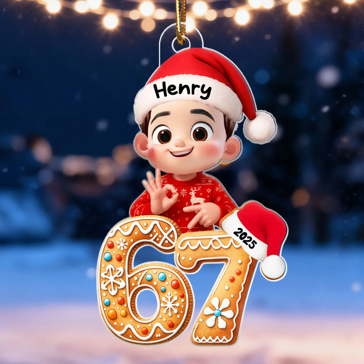 Custom Six Seven - Personalized Acrylic Ornament - Teen Slang Funny Tree Decor, Funny Teen Grandkid Gift - Image 7