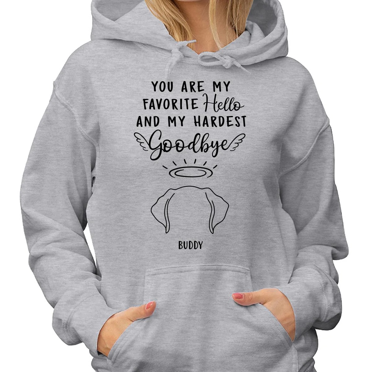 Custom Dog Ear Line Drawing You Are My Favorite Hello Hardest Goodbye Personalized Shirt - Image 3