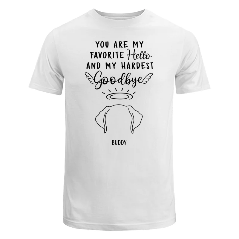 Custom Dog Ear Line Drawing You Are My Favorite Hello Hardest Goodbye Personalized Shirt - Image 5