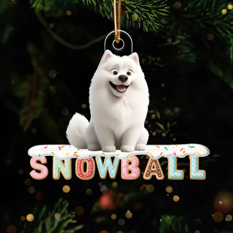 Custom Dog Name Gingerbread Pattern Alphabet - Personalized Acrylic Ornament - Unique Christmas Gift For Dog Lovers - Image 8