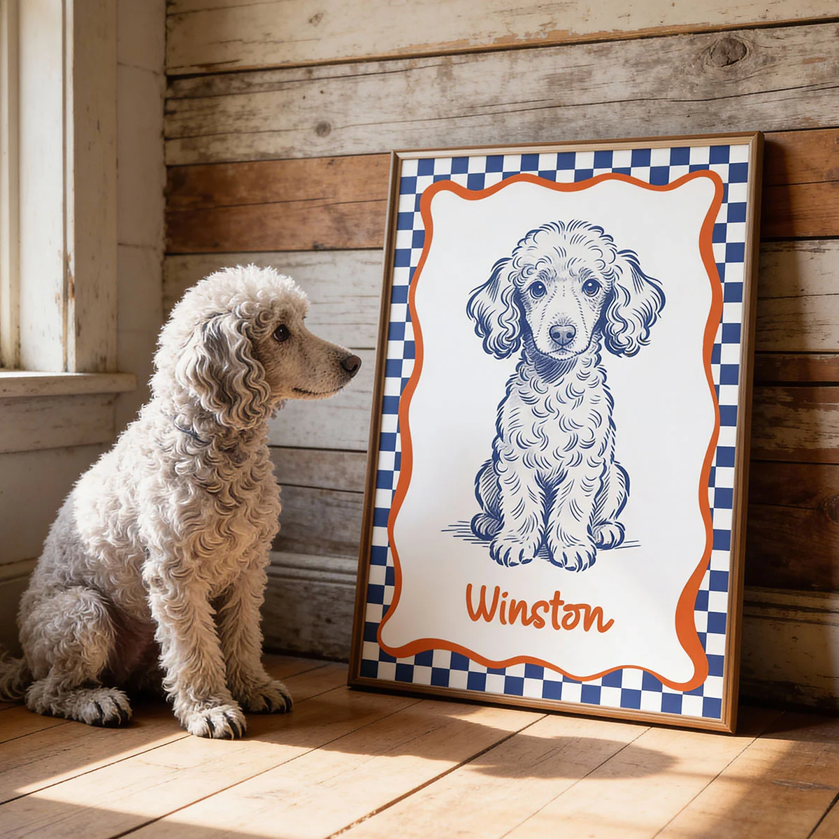 Custom Doodle Dog Portrait Minimalist, Unique Dog Art - Personalized Poster - Retro Pet Prints Gift - Image 2