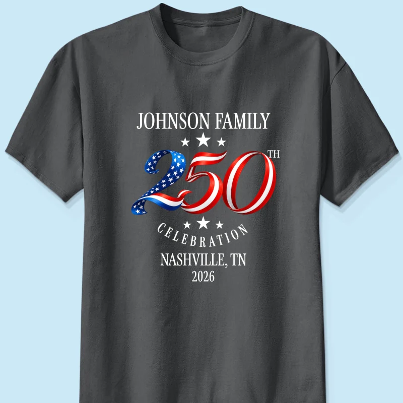 Custom Family American 250th Anniversary 4th of July - Personalized Shirt - Family Matching Patriotic Crew Shirt - Image 11