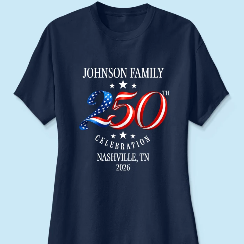 Custom Family American 250th Anniversary 4th of July - Personalized Shirt - Family Matching Patriotic Crew Shirt - Image 13