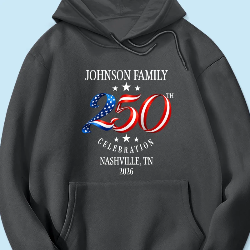 Custom Family American 250th Anniversary 4th of July - Personalized Shirt - Family Matching Patriotic Crew Shirt - Image 20