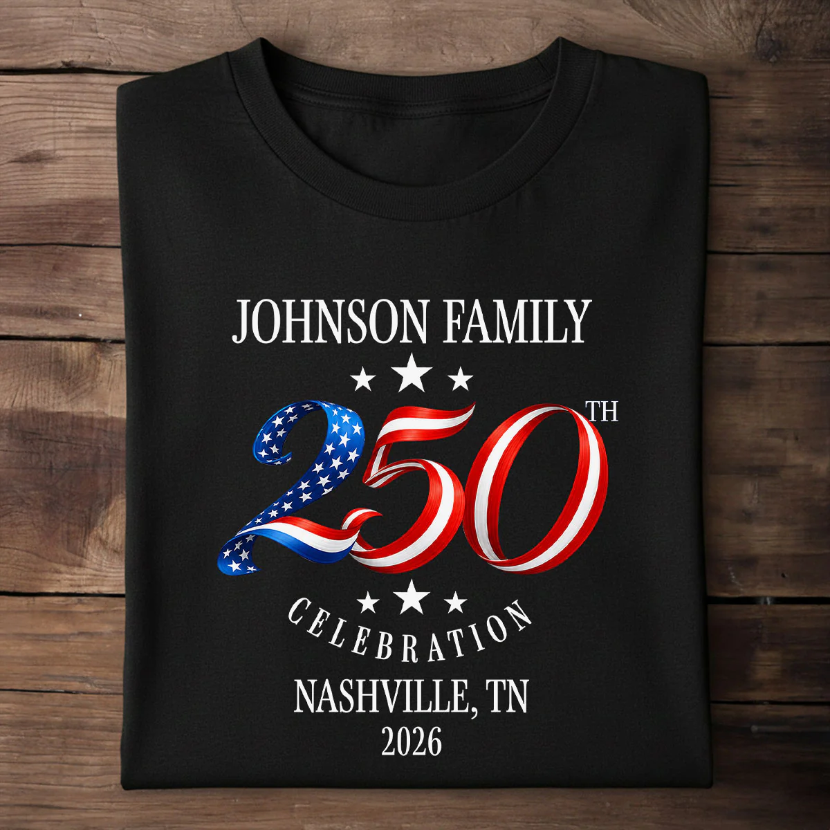 Custom Family American 250th Anniversary 4th of July - Personalized Shirt - Family Matching Patriotic Crew Shirt - Image 7