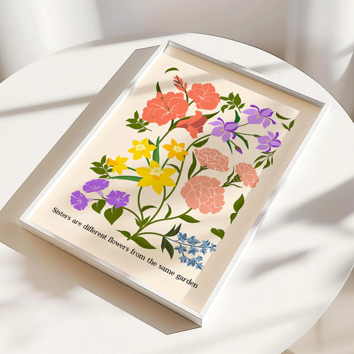 Custom Family Birth Flower Bouquet Artwork Minimalist Personalized Poster, Gift For Mom, Gift For Grandma, Gifts - Image 4