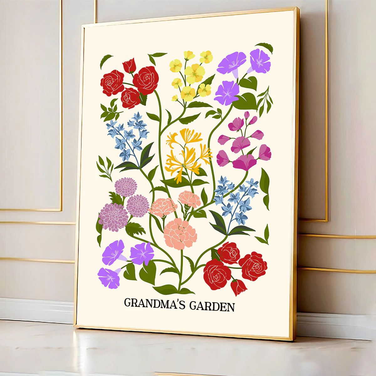 Custom Family Birth Flower Bouquet Artwork Minimalist Personalized Poster, Gift For Mom, Gift For Grandma, Gifts - Image 8