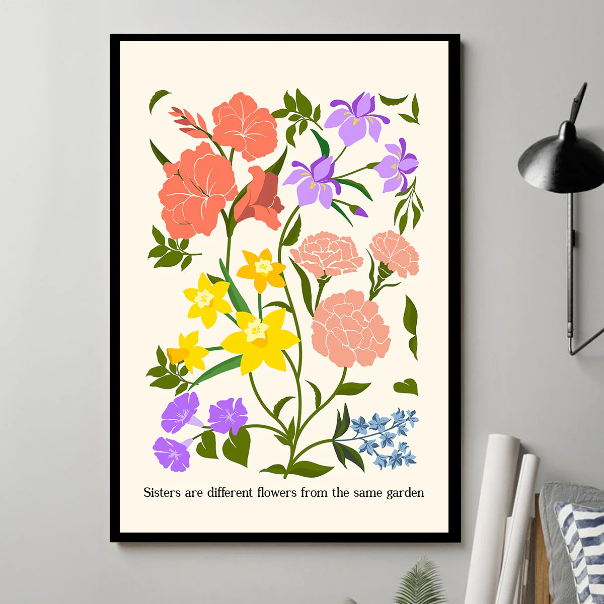 Custom Family Birth Flower Bouquet Artwork Minimalist Personalized Poster, Gift For Mom, Gift For Grandma, Gifts - Image 9