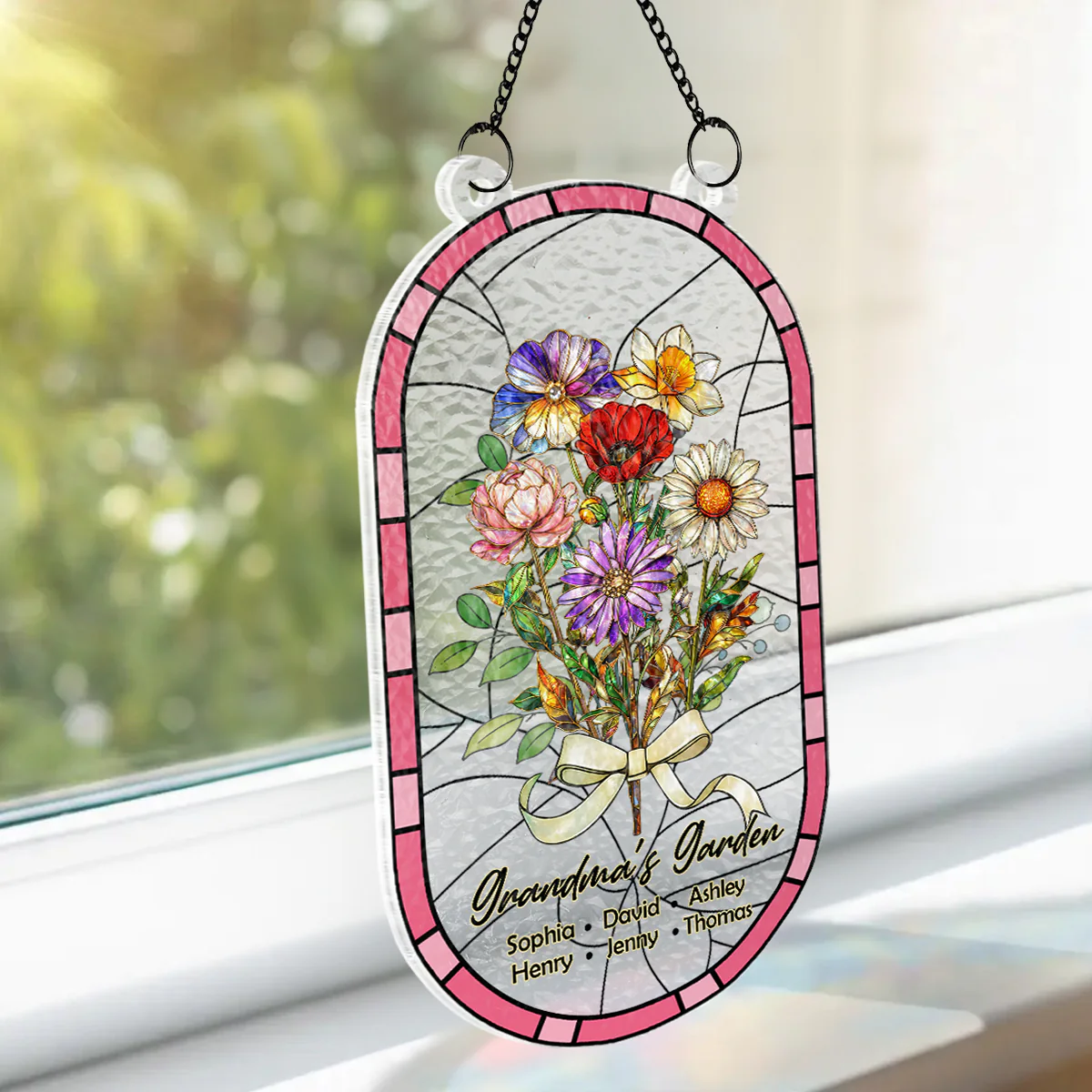 Custom Family Birth Flowers Grandma's Garden - Personalized Suncatcher - Heartfelt Mother's Day Gift for Grandma, Mom, Wife - Image 10