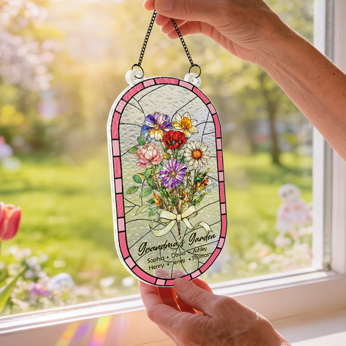 Custom Family Birth Flowers Grandma's Garden - Personalized Suncatcher - Heartfelt Mother's Day Gift for Grandma, Mom, Wife - Image 11