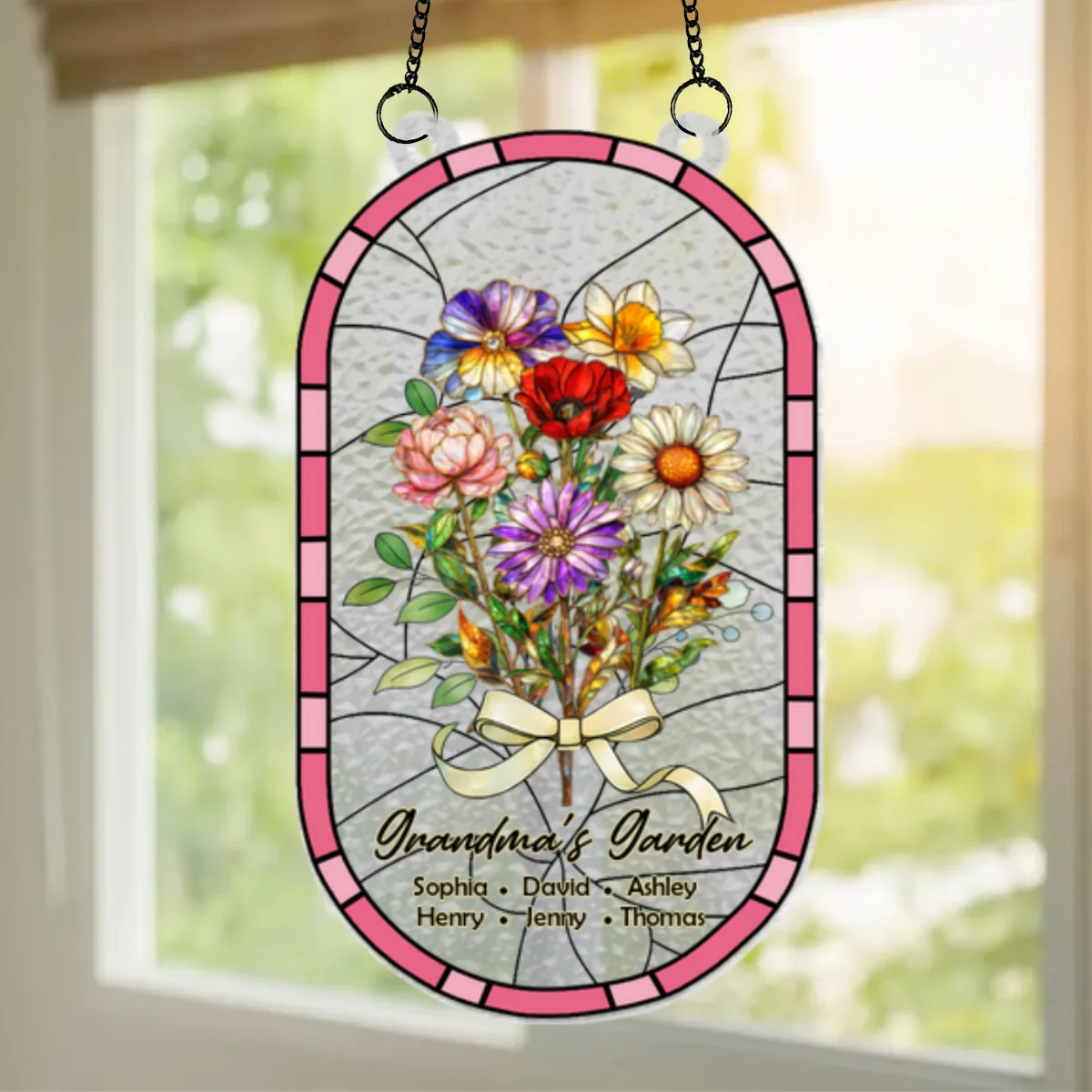 Custom Family Birth Flowers Grandma's Garden - Personalized Suncatcher - Heartfelt Mother's Day Gift for Grandma, Mom, Wife - Image 13