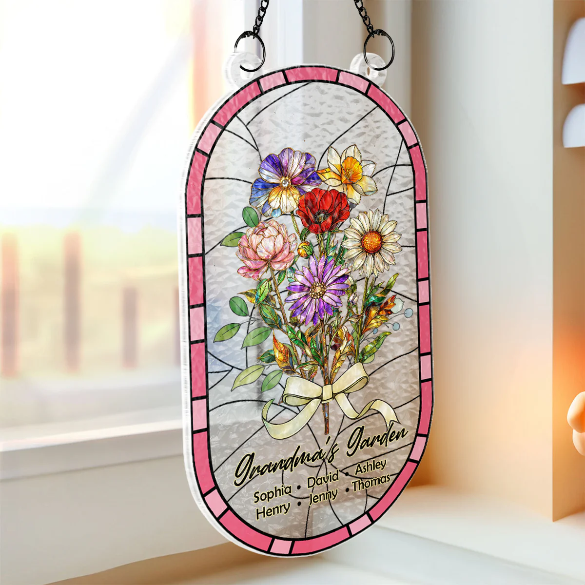Custom Family Birth Flowers Grandma's Garden - Personalized Suncatcher - Heartfelt Mother's Day Gift for Grandma, Mom, Wife - Image 5