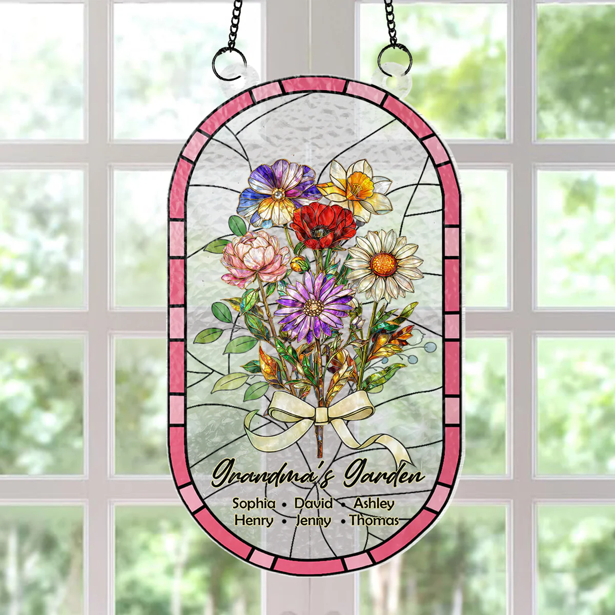 Custom Family Birth Flowers Grandma's Garden - Personalized Suncatcher - Heartfelt Mother's Day Gift for Grandma, Mom, Wife - Image 8