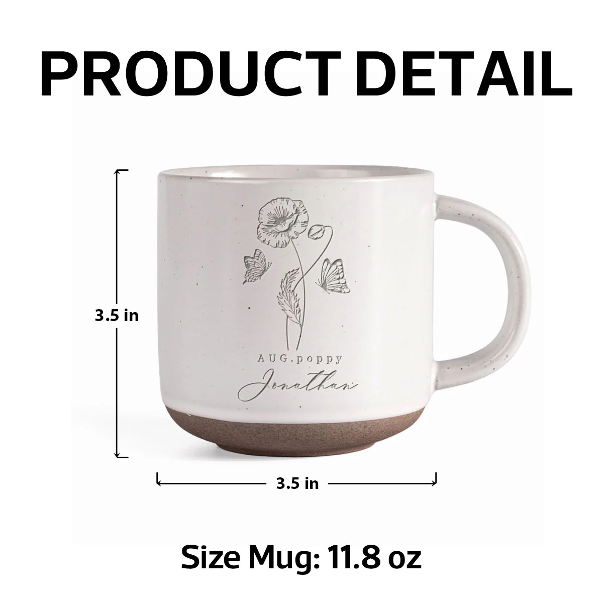 Custom Family Birth Flowers Personalized Engraved Pottery Mug, Birthday Christmas Gift for Mom, Grandma, Dad, Daughter - Image 7
