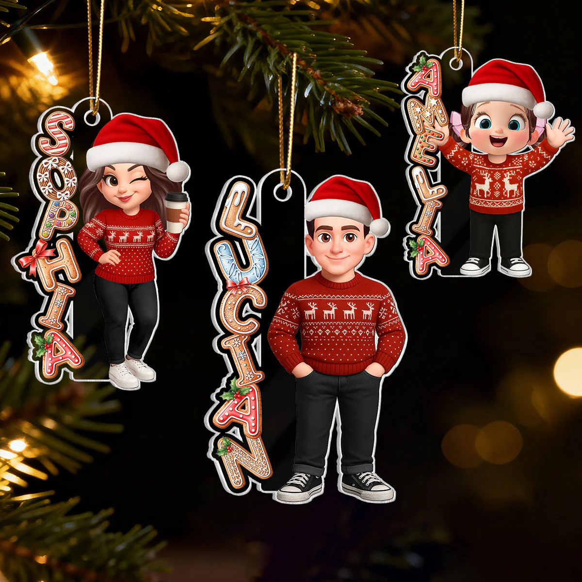 Custom Family Name Gingerbread Alphabet Ornament - Personalized Acrylic Ornament - Cute Christmas Gift For Family - Image 4