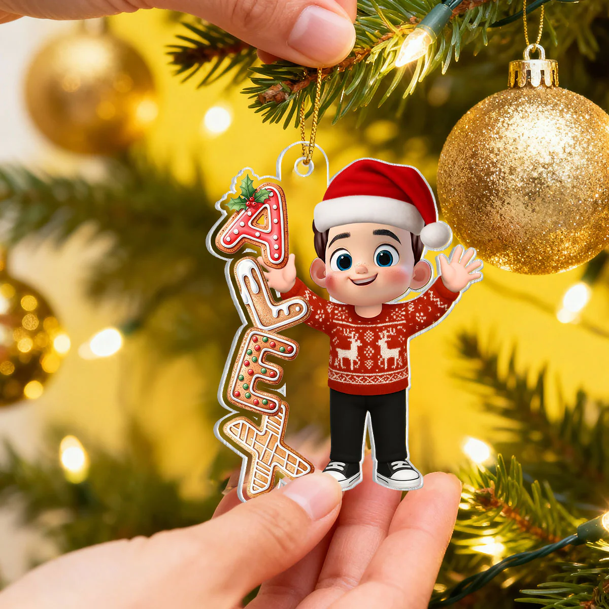 Custom Family Name Gingerbread Alphabet Ornament - Personalized Acrylic Ornament - Cute Christmas Gift For Family - Image 5