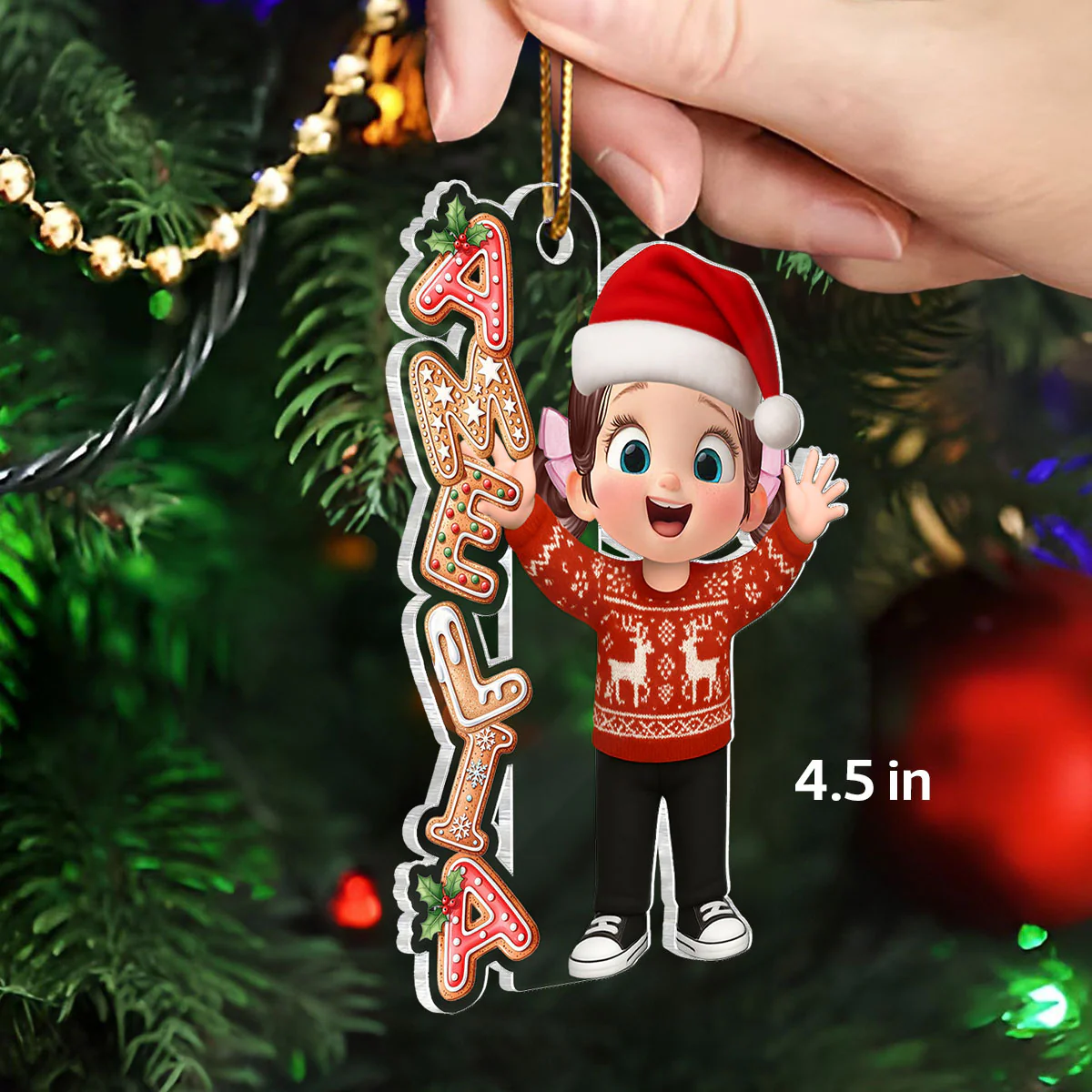 Custom Family Name Gingerbread Alphabet Ornament - Personalized Acrylic Ornament - Cute Christmas Gift For Family - Image 6
