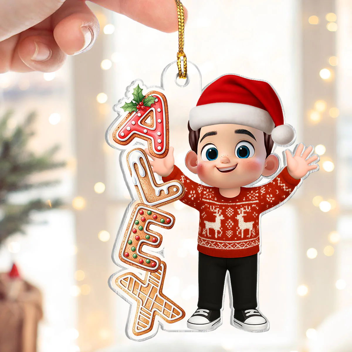 Custom Family Name Gingerbread Alphabet Ornament - Personalized Acrylic Ornament - Cute Christmas Gift For Family - Image 9