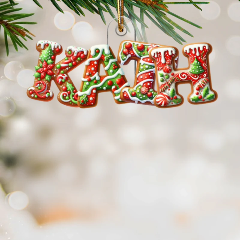 Custom Family Name Gingerbread Alphabet - Personalized Acrylic Ornament - Unique Christmas Gift For Family - Image 8