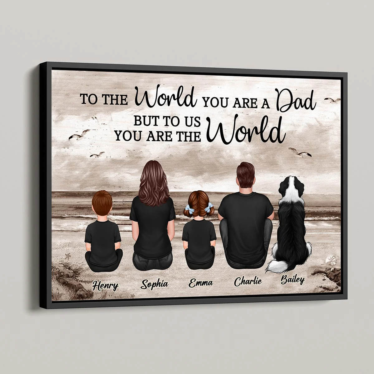 Custom Family Retro Vintage Beach Landscape Poster, Gift For Husband, Dad, Grandpa - Image 4