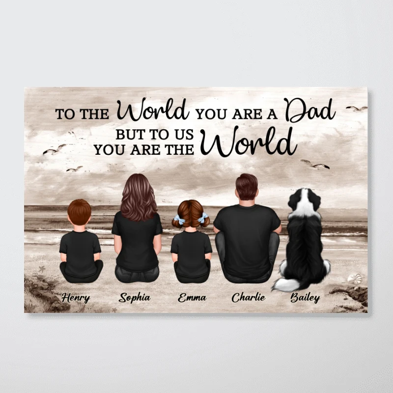 Custom Family Retro Vintage Beach Landscape Poster, Gift For Husband, Dad, Grandpa - Image 6