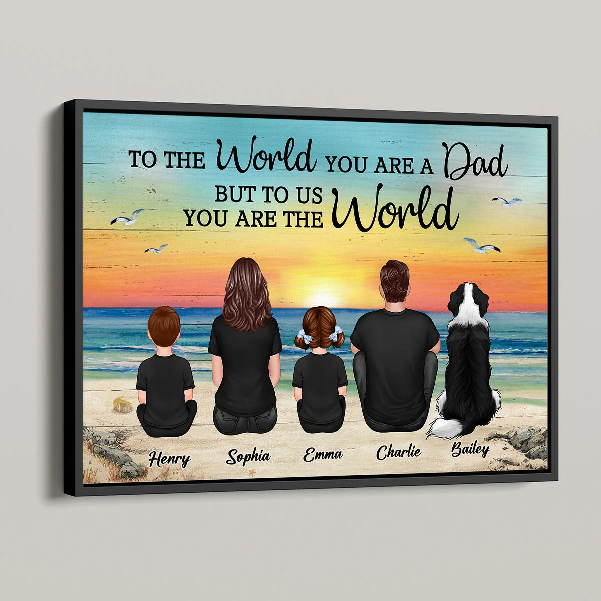 Custom Family Retro Vintage Beach Landscape Poster, Gift For Husband, Dad, Grandpa - Image 4
