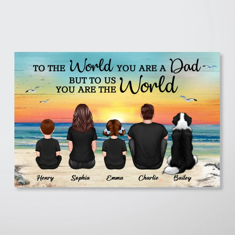 Custom Family Retro Vintage Beach Landscape Poster, Gift For Husband, Dad, Grandpa - Image 6