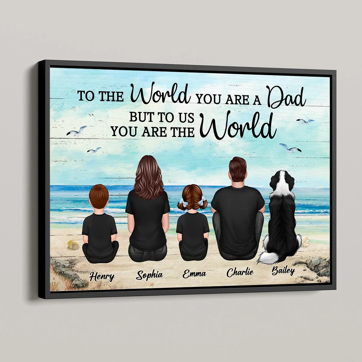 Custom Family Retro Vintage Beach Landscape Poster, Gift For Husband, Dad, Grandpa - Image 4