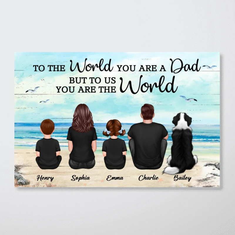 Custom Family Retro Vintage Beach Landscape Poster, Gift For Husband, Dad, Grandpa - Image 6