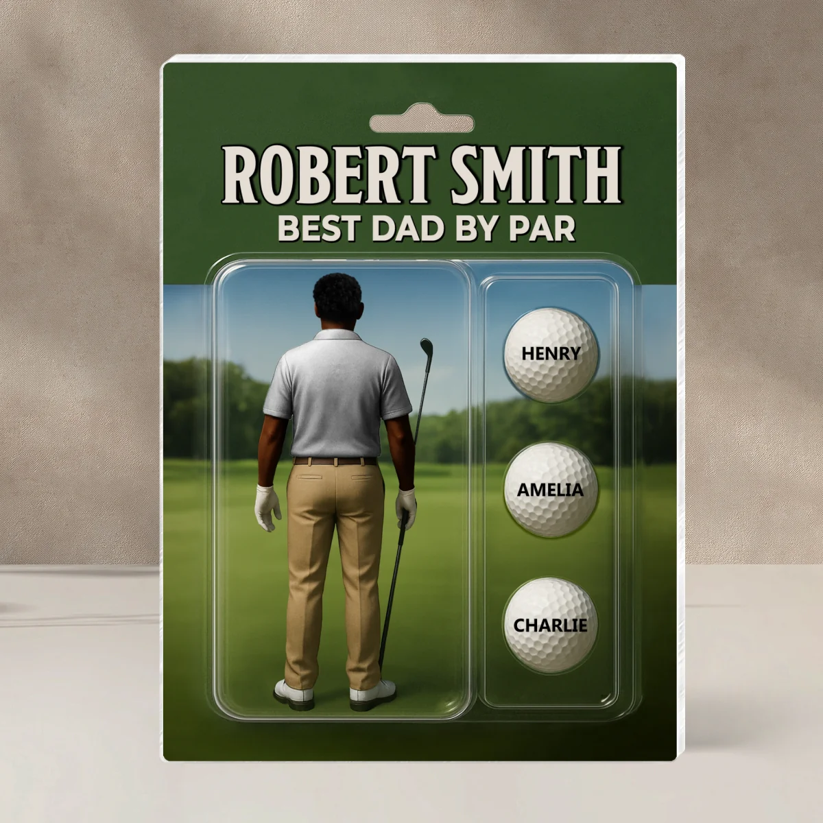 Custom Figure Best Dad By Par With Kids' Names Personalized Acrylic Block Plaque, Perfect Gift For Dad, For Him, For Golf Lover - Image 10