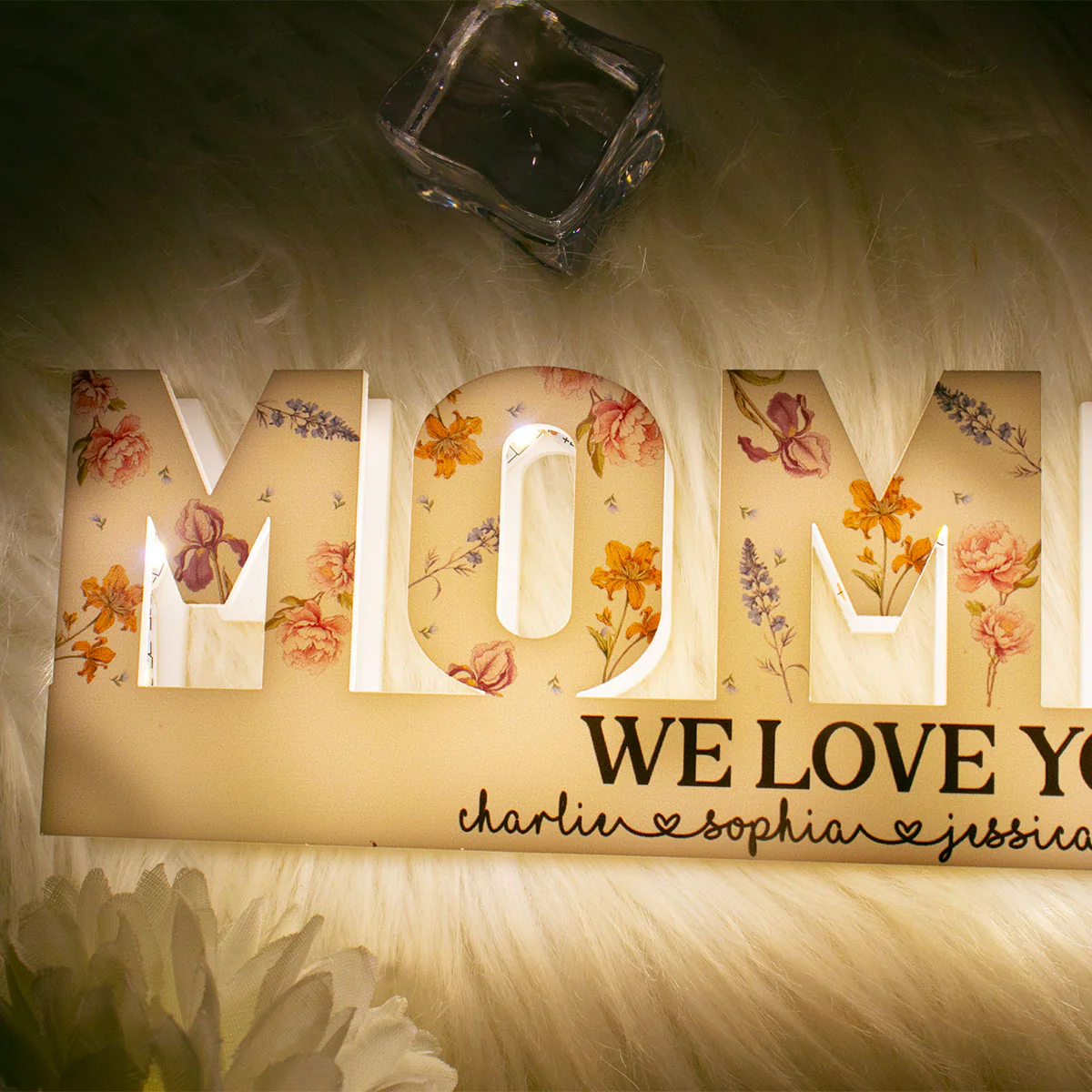 Custom Flower Printed LED Light Box, Birth Month Flower, Gift For Mom, Gift For Grandma - Image 2