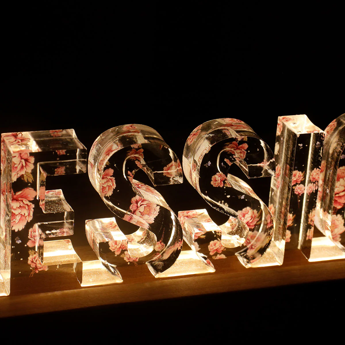 Custom Flower Printed LED Night Light, Birth Month Flower, Custom Name, Gift For Her - Image 5