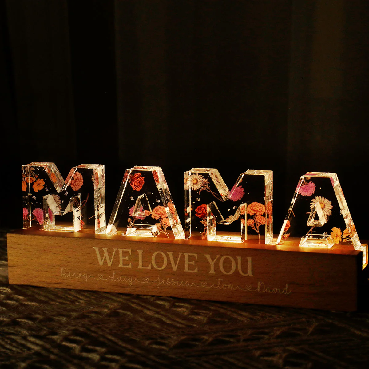 Custom Birth Month Flower - Personalized Acrylic Block Plaque LED Night Light - Gift for Mom, Gift for Grandma, Gift for Wife - Image 11
