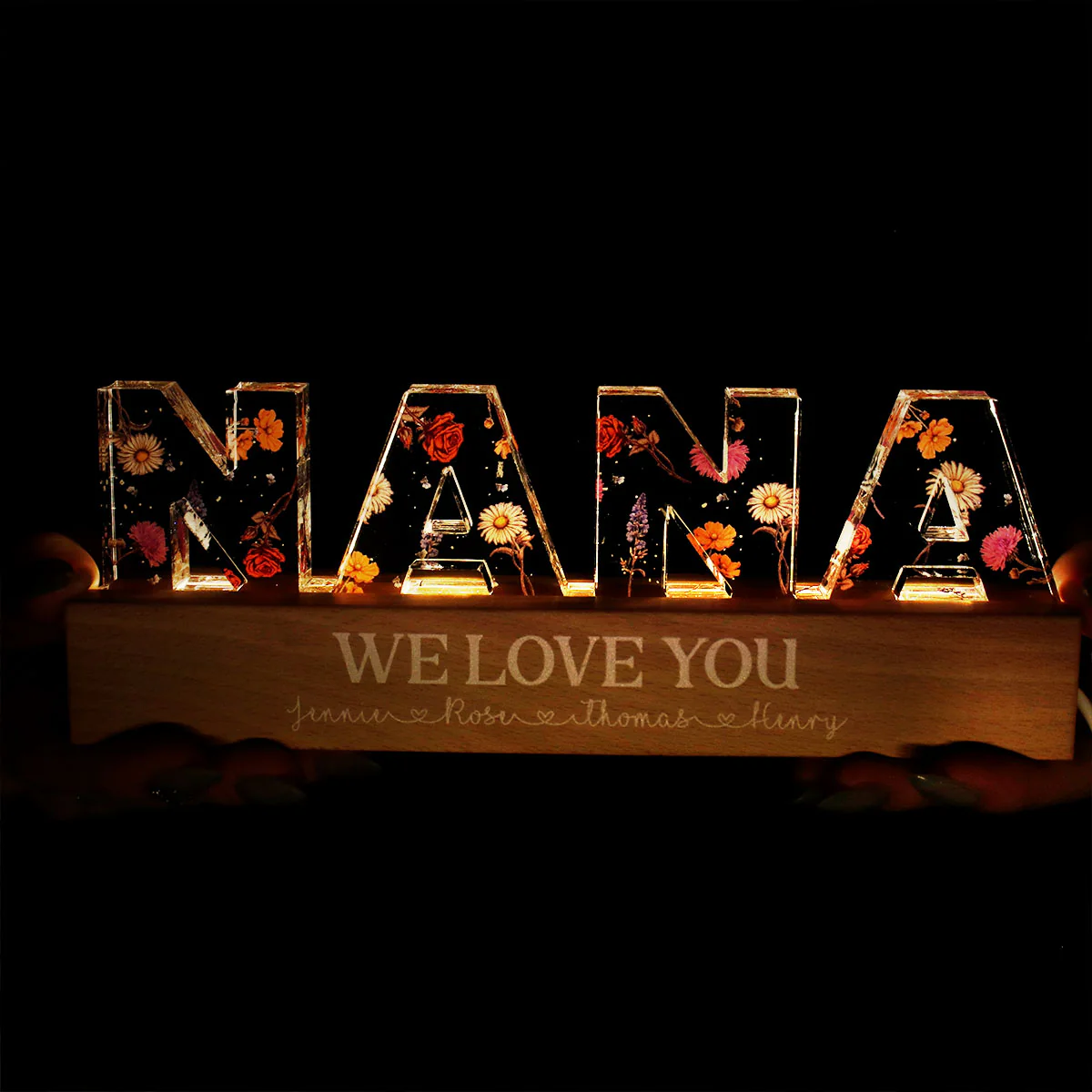 Custom Birth Month Flower - Personalized Acrylic Block Plaque LED Night Light - Gift for Mom, Gift for Grandma, Gift for Wife - Image 13