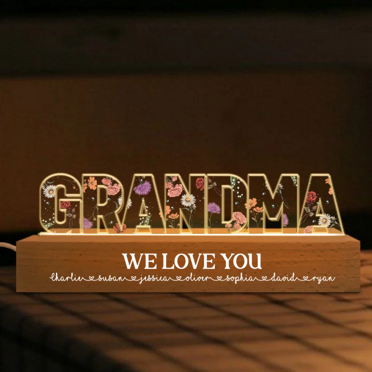 Custom Birth Month Flower - Personalized Acrylic Block Plaque LED Night Light - Gift for Mom, Gift for Grandma, Gift for Wife - Image 15