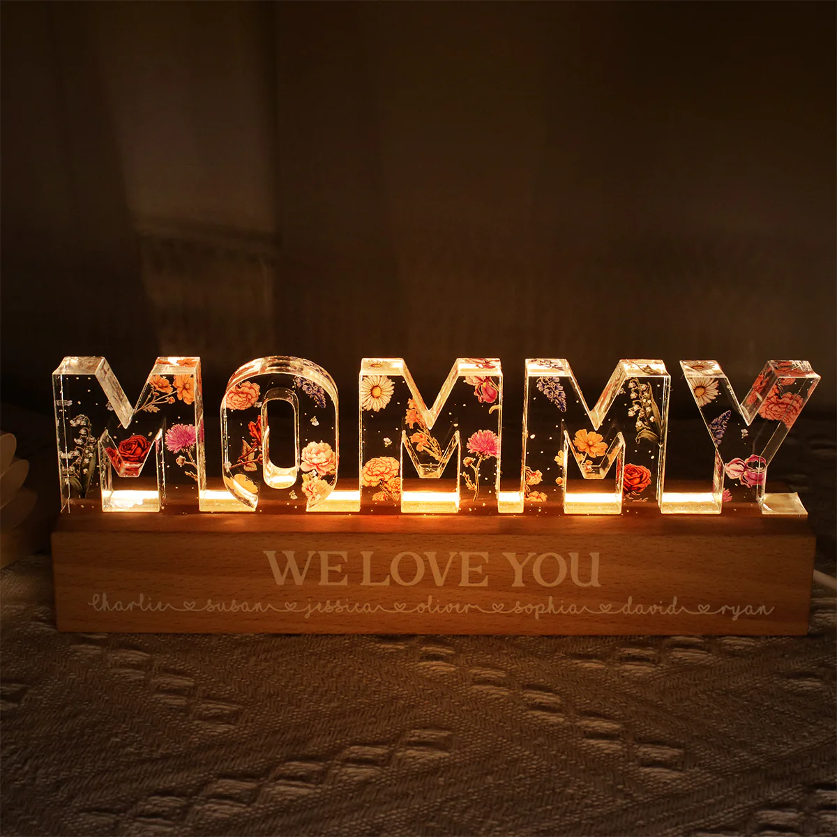 Custom Flower Printed LED Night Light, Birth Month Flower, Gift For Mom, For Grandma, For Wife - Image 8