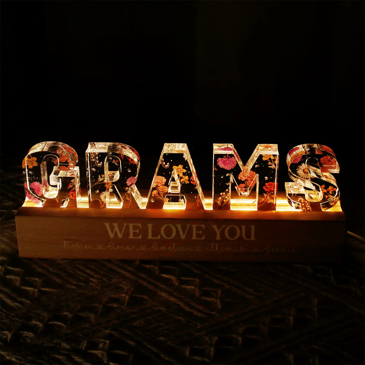 Custom Flower Printed LED Night Light, Birth Month Flower, Gift For Mom, For Grandma, For Wife - Image 9