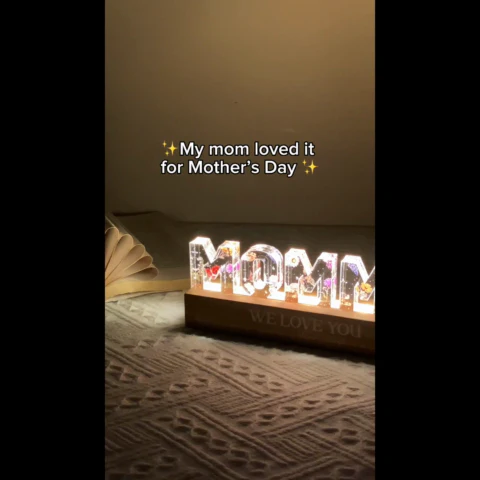 Custom Birth Month Flower - Personalized Acrylic Block Plaque LED Night Light - Gift for Mom, Gift for Grandma, Gift for Wife - Image 2