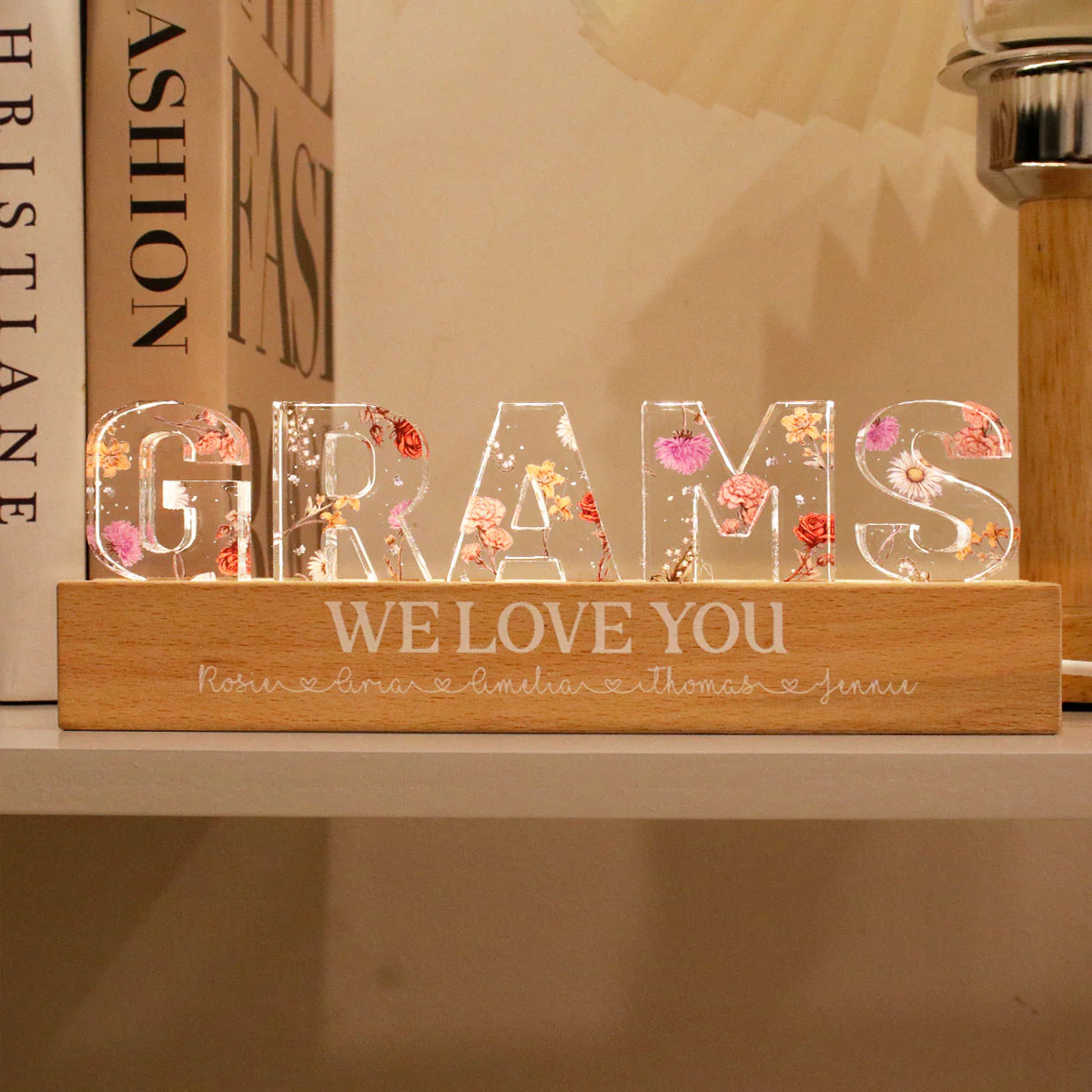 Custom Birth Month Flower - Personalized Acrylic Block Plaque LED Night Light - Gift for Mom, Gift for Grandma, Gift for Wife - Image 5