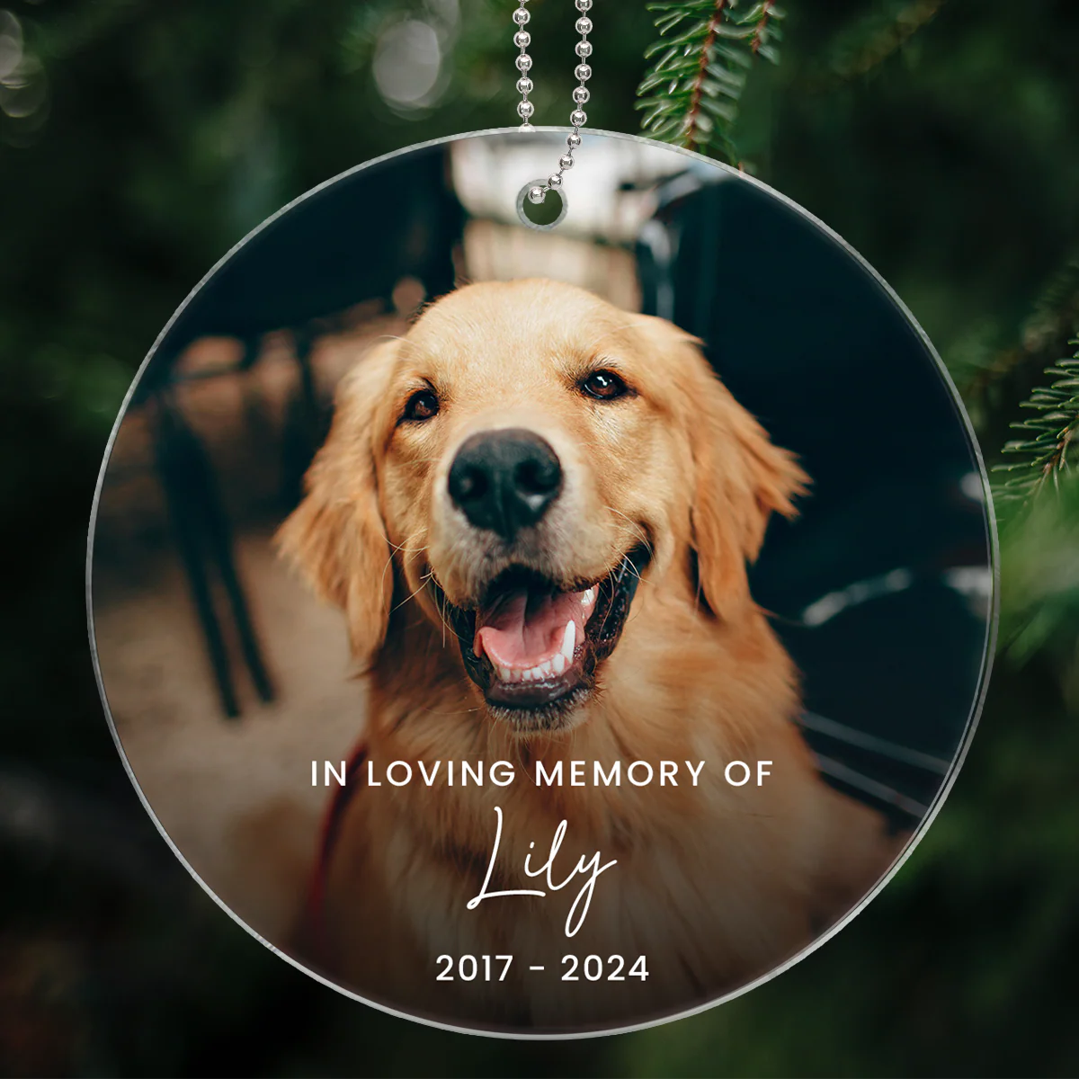 Custom Forever Loved Dog Cat Ornament, Dog Cat Remembrance Gift, Pet Memorial Christmas Decoration, Photo Keepsake - Image 2