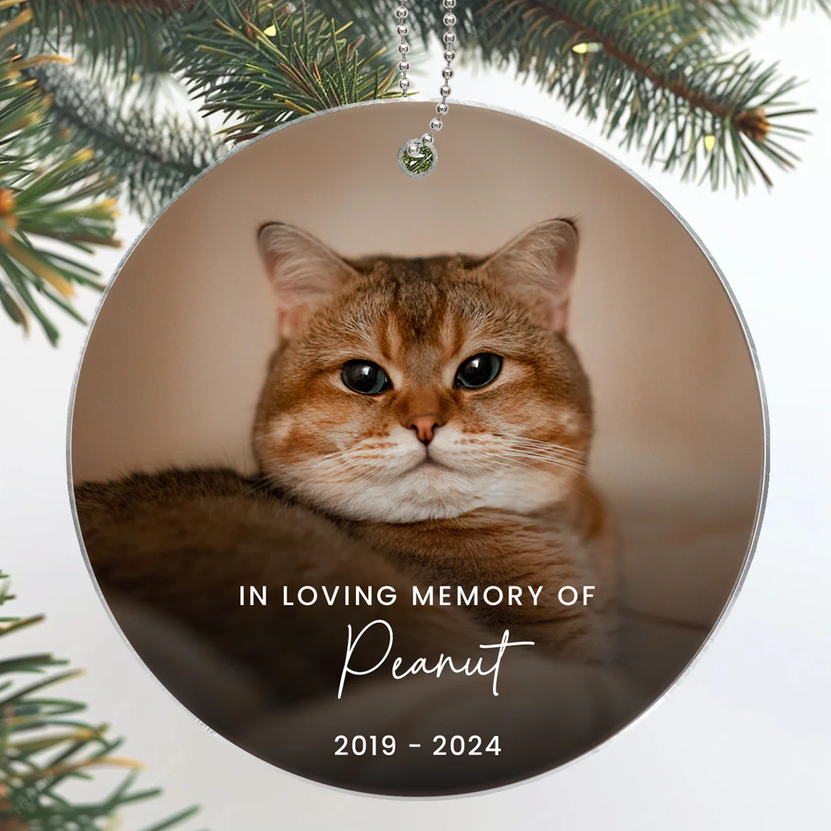 Custom Forever Loved Dog Cat Ornament, Dog Cat Remembrance Gift, Pet Memorial Christmas Decoration, Photo Keepsake - Image 4
