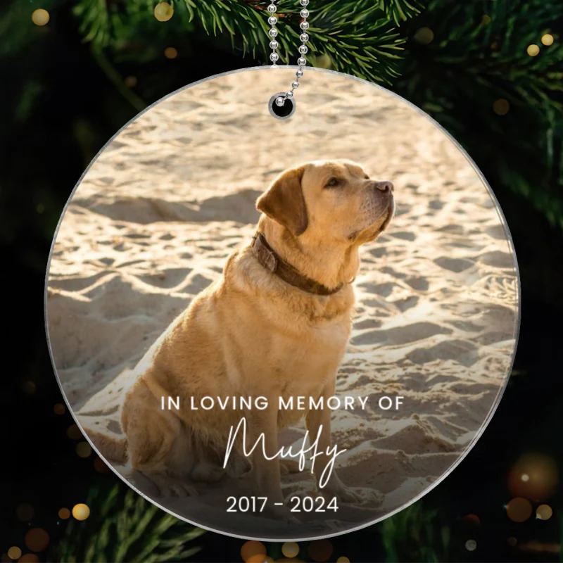 Custom Forever Loved Dog Cat Ornament, Dog Cat Remembrance Gift, Pet Memorial Christmas Decoration, Photo Keepsake - Image 7