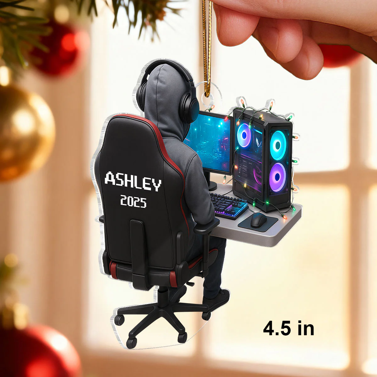 Custom Gamer Name - Personalized Acrylic Ornament - Christmas Gift for Gamers, Teen Boy, Teen Girl - Image 2
